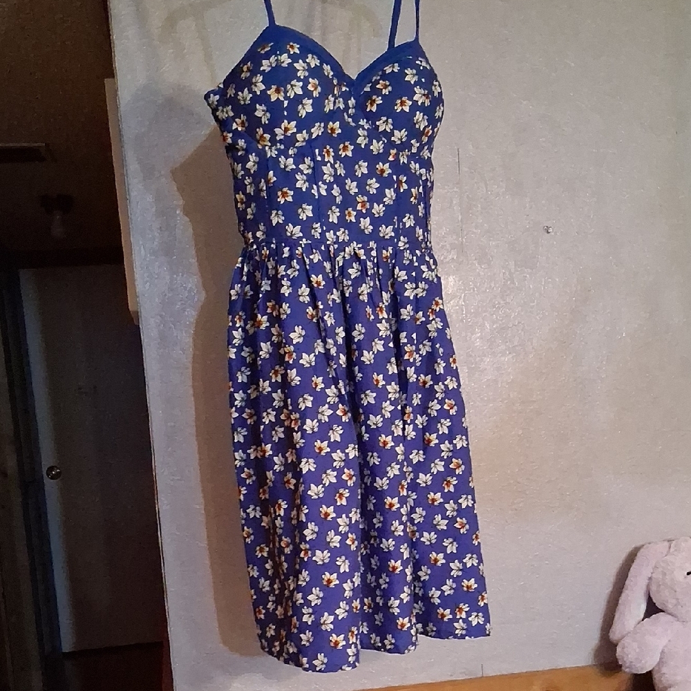 Floral Blue Mini Dress